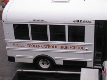 And a visit to McGill-Toolen school, in Mobile, Alabama.